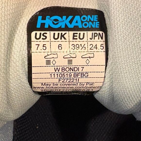 Hoka One One Bondi 7 Sneaker Blue Fog Women’s Size 7.5 - Picture 8 of 8